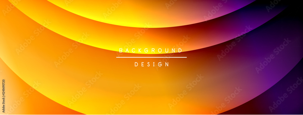 Poster bright rainbow style color gradient with curve round shape line background. vector illustration for 