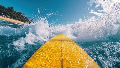 Ride the Wave: Surfing Through Ocean's Embrace, A Thrilling Aquatic Adventure Under Sunny Skies.