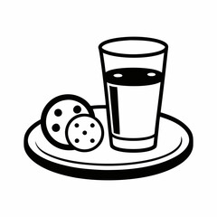 Cookie and milk cup icon vector illustration