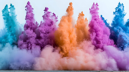 Colorful powder explosion, studio backdrop, artistic design, advertising