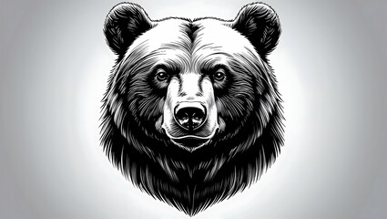 illustration of a bear's head on a white background