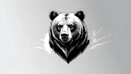 illustration of a bear's head on a white background
