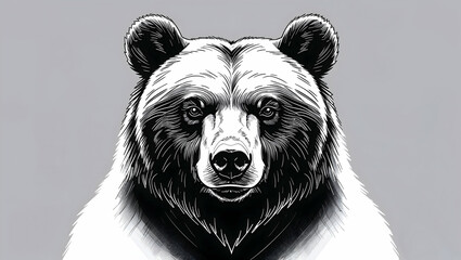 illustration of a bear's head on a white background