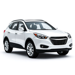 Obraz premium Sleek White SUV: Luxury, Comfort and Performance on the Road