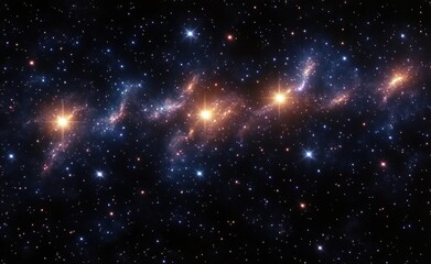 Naklejka premium Cosmic Abstract Landscape with Stars and Ethereal Light in Dynamic Brush Strokes for Space and Astronomy Projects