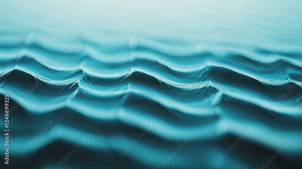 Aufkleber calm water surface with gentle ripples and waves creating a serene blue aesthetic for nature photogr