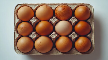 Eggs on a table, a simple scene with a carton of eggs placed on a surface