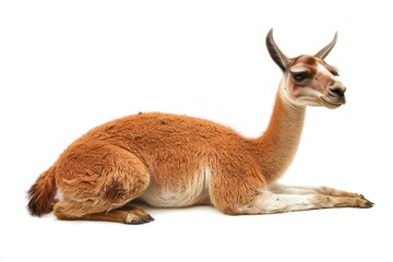 Fototapeta premium A llama resting on a white surface