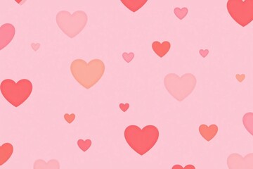 Solid pink bg seamless pattern hearts different shades