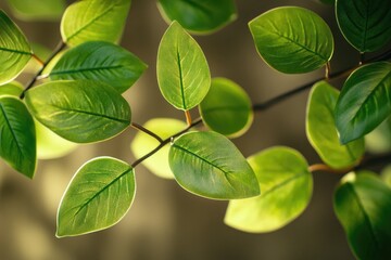 A detailed view of a plant's leaves showcasing their vibrant green color