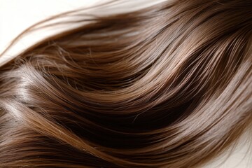 Fototapeta premium Close-up shot of a woman's long brown hair, perfect for beauty or lifestyle editorial use