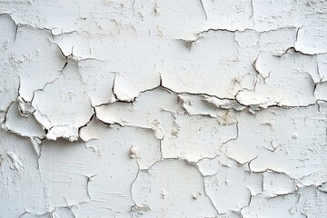 Cracked Weathered White Paint Texture on Wall
