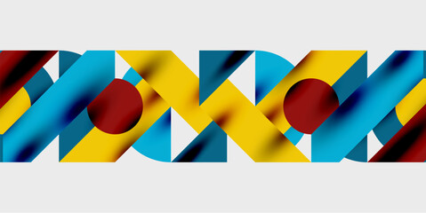 Detailed composition of circles, semicircles, and triangles with glossy effects and smooth gradients. A sleek and modern vector design for creative and tech-inspired projects