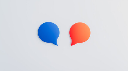 Naklejka premium blue and orange speech bubbles.