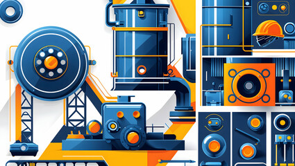 construction repair tool icon illustration