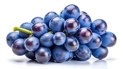 Crisp, high-resolution image of a single blue grape, isolated on a pure white background. Perfect for food-related projects.