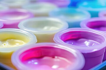 A colorful paint tray filled with various hues, ideal for arts and crafts projects