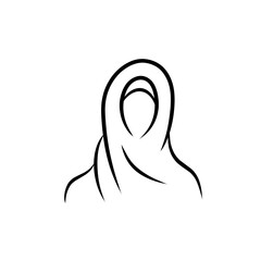 hijab line art icon