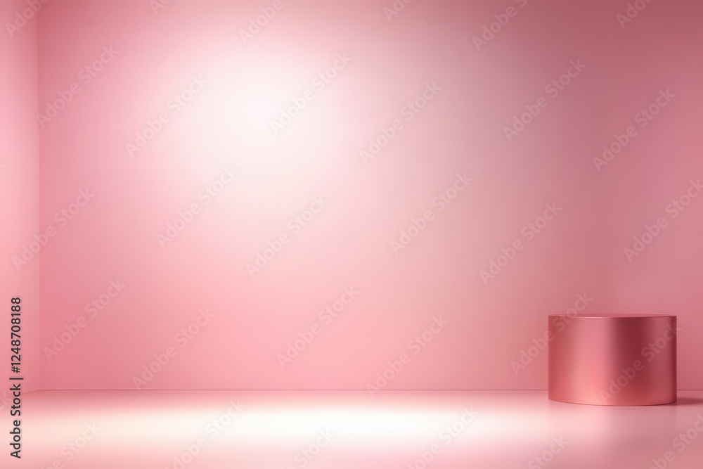 Poster soft light pink gradient background with gentle shadows ideal for displaying products or creating el