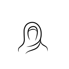 hijab line art icon