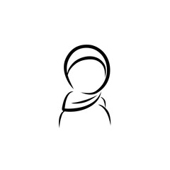 hijab line art icon