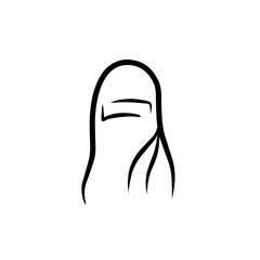 hijab line art icon