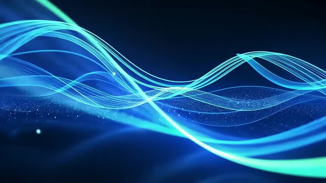 Abstract blue waves create a serene background