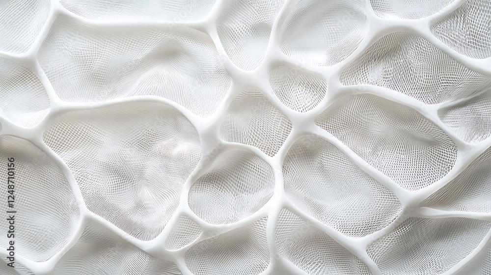 Wall mural modern white net background with clean geometric lines, emphasizing simplicity and innovation
