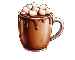 Rich hot chocolate topped with fluffy marshmallows in cozy mug, perfect for warming up on chilly day. Indulge in this delightful treat