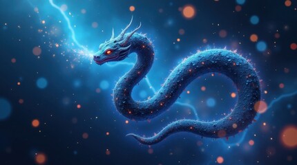 Fototapeta premium Cosmic Serpent Coiling Around Stars