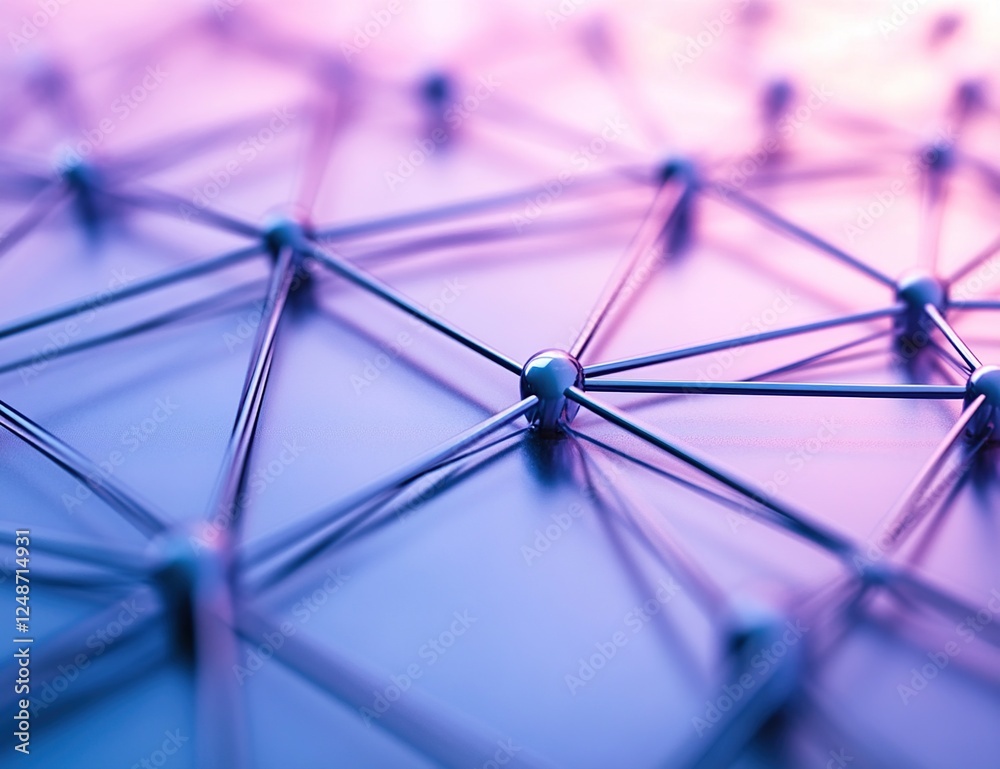 Poster network connections: nodes and links interconnect globally, forming a complex system efficiently.