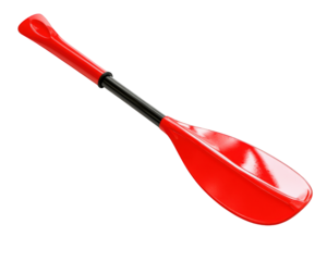 bright red paddle for kayaking, featuring sleek design and sturdy construction, perfect for water sports enthusiasts. Ideal for both beginners and experienced paddlers