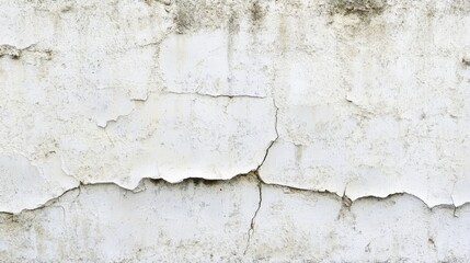 Obraz premium Detailed View of a Weathered White Wall with Cracks