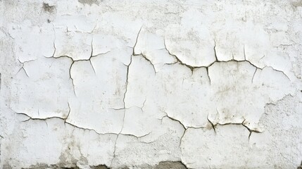 Obraz premium Aged White Wall with Deep Cracks