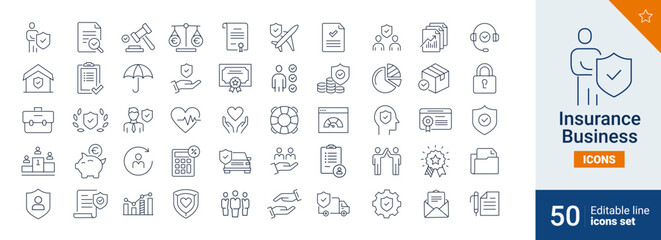 Insurance icons Pixel perfect. Check, document, home, ... 
