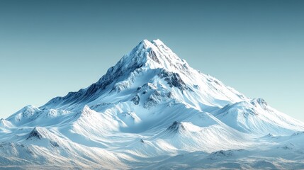 Snow-capped peak, majestic mountain, clear sky, winter landscape, nature background
