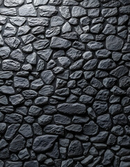 old and high wall grey dark pebble stones background gray wallpaper, glowing neon. with white shades