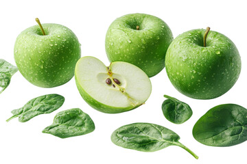 Freshly Blended Green Smoothie Realistic Image Isolated on Transparent Background