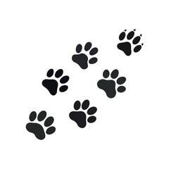 Paw Prints Set. Pet paw icon set on a transparent background.