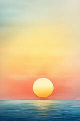 Obraz premium sunrise over a vineyard watercolor view