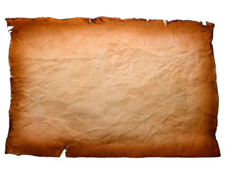 hoja pergamino en blanco, fondo transparente, alta resolución
