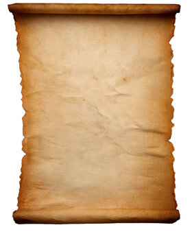 hoja pergamino en blanco, fondo transparente, alta resoluci&oacute;n