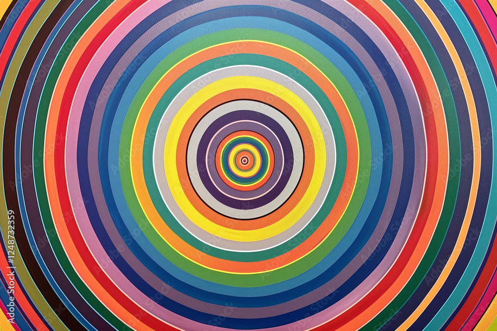 Aufkleber mesmerizing array of multicolored concentric circles, each layer with vivid gradients that create an