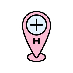 Fototapeta premium Location hospital Icon Design
