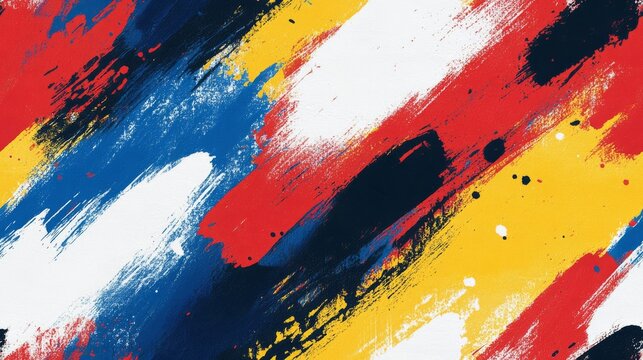 Abstract art featuring textured brushstrokes in primary colors