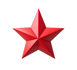Obraz premium 3D Red star isolated cutout on transparent PNG background