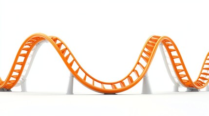 Obraz premium a hightech roller coaster, twisting steel tracks, extreme loops, thrilling excitement, hyperrealistic, isolated on white background