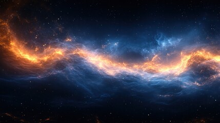 Fiery, swirling nebula in space.