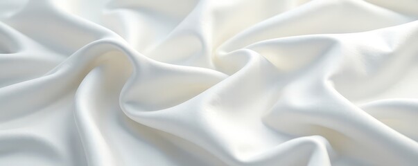 Obraz premium Luxurious white silk with subtle sheen, rich texture, photography, fold, refined