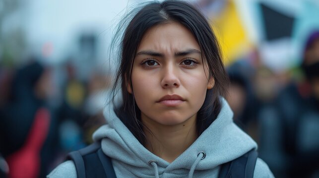 woman at a rally, protest, choice and change, fight for rights	